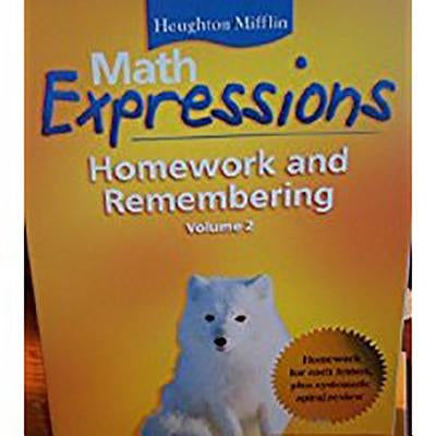 Math Expressions: Hmewk&rembr Consm L4 V2 by Houghton Mifflin Company