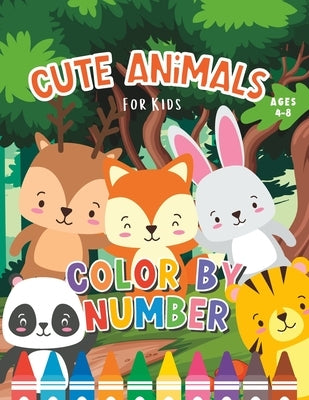 Cute Animals Color By Number: Coloring Book for Kids 4-8 by Publishing, Bright Bug