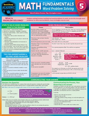 Math Fundamentals 5 - Word Problem Solving: A Quickstudy Laminated Reference Guide by Warren, Peggy