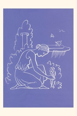Vintage Journal Greek Maiden Picking Flower by Found Image Press