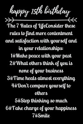 happy15th birthday The 7 Rules of Life by Note Books, Star