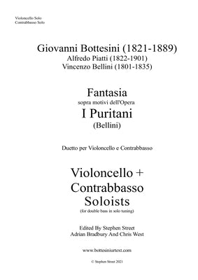 Fantasia I Puritani Duetto For Double Bass and Cello - Soloists Part (Cello and Bass soloists) by Bottesini, Giovanni