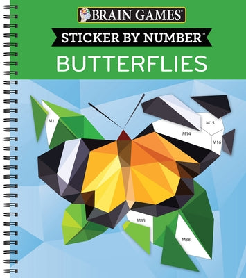 Brain Games - Sticker by Number: Butterflies (28 Images to Sticker) by Publications International Ltd