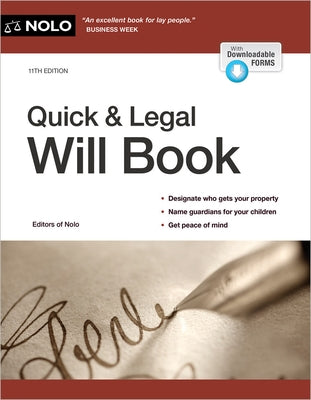 Quick & Legal Will Book by Nolo, Editors Of