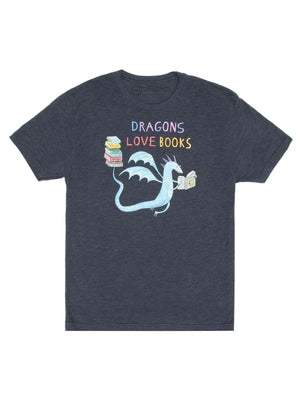Dragons Love Books Unisex T-Shirt X-Small by Out of Print