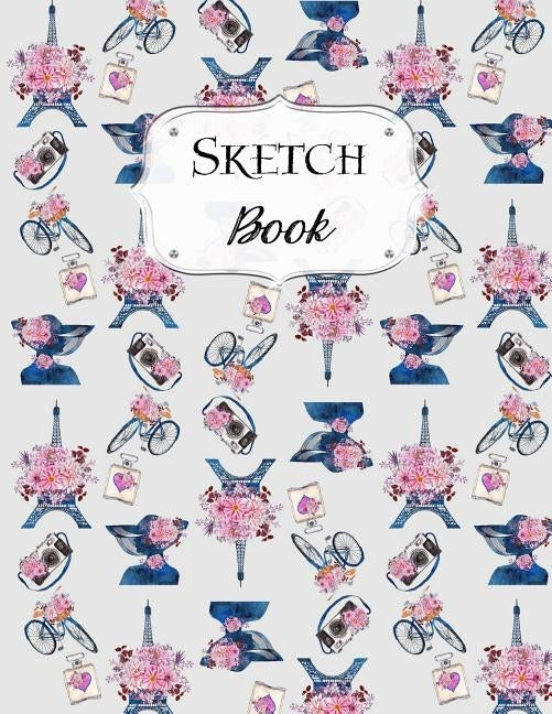 Sketch Book: Paris Sketchbook Scetchpad for Drawing or Doodling Notebook Pad for Creative Artists #3 Blue Pink Eiffel Tower by Doodles, Jazzy