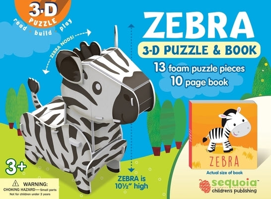 Zebra: Wildlife 3D Puzzle and Book [With Puzzle] by Broderick, Kathy