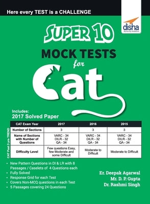 Super 10 Mock Tests for CAT by Er Agarwal, Deepak