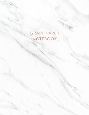 Graph Paper Notebook: Soft White Marble - 8.5 x 11 - 5 x 5 Squares per inch - 100 Quad Ruled Pages - Cute Graph Paper Composition Notebook f by Paperlush Press
