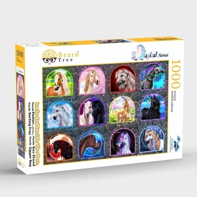 Brain Tree - Magical Horses 1000 Piece Puzzle for Adults: With Droplet Technology for Anti Glare & Soft Touch by Brain Tree Games LLC