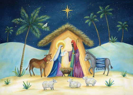 Holy Night Deluxe Boxed Holiday Cards (20 Cards, 21 Self-Sealing Envelopes) by Peter Pauper Press Inc