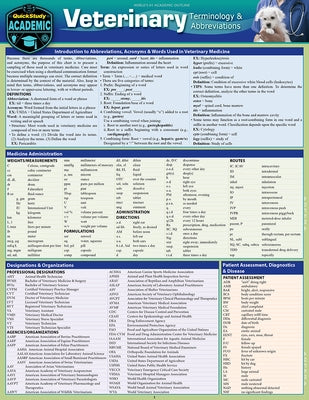 Veterinary Terminology & Abbreviations: A Quickstudy Laminated Reference Guide by Pinney, Chris