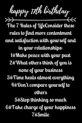 happy17th birthday The 7 Rules of Life by Note Books, Star