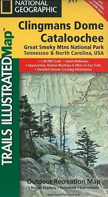 Great Smoky Mountains National Park East: Clingmans Dome, Cataloochee Map by National Geographic Maps