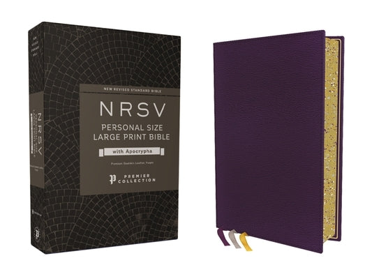 Nrsv, Personal Size Large Print Bible with Apocrypha, Premium Goatskin Leather, Purple, Premier Collection, Printed Page Edges, Comfort Print by Zondervan