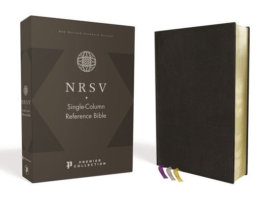 Nrsv, Single-Column Reference Bible, Premium Leather, Goatskin, Black, Premier Collection, Comfort Print by Zondervan