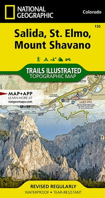 Salida, St. Elmo, Mount Shavano Map by National Geographic Maps
