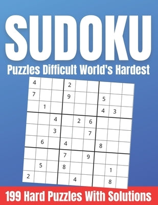 Sudoku Puzzles Difficult World's Hardest: 199 Hard Puzzles With Solutions For Adults Large Print by Books, Funafter