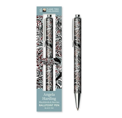Angela Harding: Blackbirds and Berries Boxed Decorative Ballpoint Pen by Flame Tree Studio