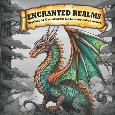Enchanted Realms: Mythical Creatures Coloring Adventure Adult Coloring Book Stress Relief by Louie, J.