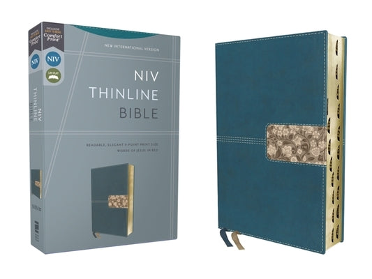 Niv, Thinline Bible, Leathersoft, Teal, Red Letter, Thumb Indexed, Comfort Print by Zondervan
