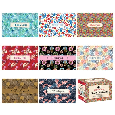 Chiyogami Designs, 40 Thank You Cards with Envelopes: (4 1/2 X 3 Inch Blank Cards in 8 Unique Designs) by Tuttle Publishing