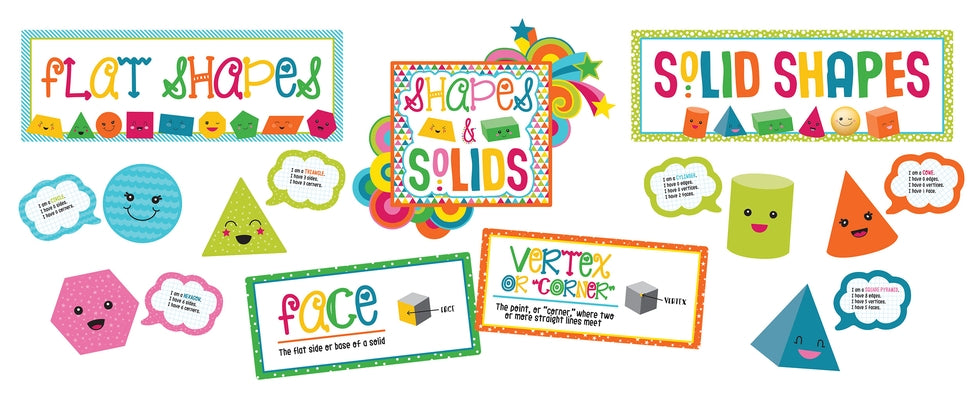 School Pop Shapes and Solids Bulletin Board Set by Carson Dellosa Education