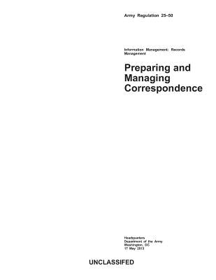 Preparing and Managing Correspondence by Army, Department Of the