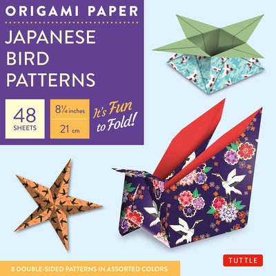 Origami Paper - Japanese Bird Patterns - 8 1/4 - 48 Sheets: Tuttle Origami Paper: Origami Sheets Printed with 8 Different Designs: Instructions for 7 by Tuttle Publishing