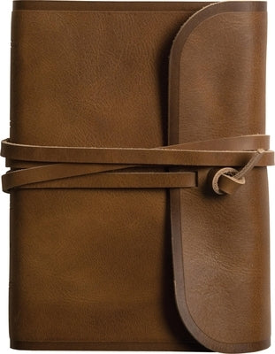 ESV Large Print Compact Bible, Red Letter (Natural Leather, Brown, Flap with Strap) by Esv Bibles