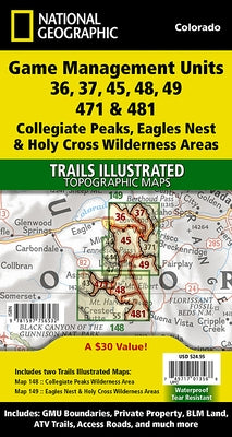Collegiate Peaks, Eagles Nest, and Holy Cross Wilderness Areas Gmu [Map Pack Bundle] by National Geographic Maps - Trails Illust