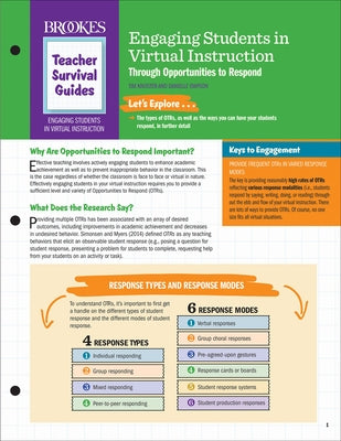 Engaging Students in Virtual Instruction Through Opportunities to Respond by Knoster, Timothy
