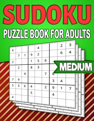 Sudoku Puzzle Book for Adults Medium: Christmas Sudoku Book for Adults - 9X9 Grids - 240 Medium Sudokus with Solutions by Press, Puzzlesline