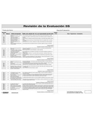 5s Evaluation Review Form (Spanish) by Enna