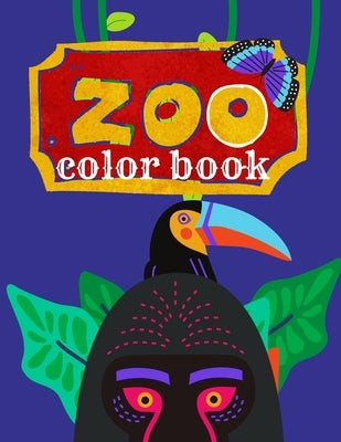 zoo color book: A Jumbo Children Coloring Book with 30 Large Pages .Animals Color and vocabulary. Boys and Girls, kids coloring books by Mekin, Arpapon