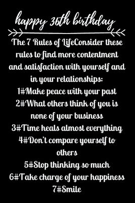 happy36th birthday The 7 Rules of Life by Note Books, Star