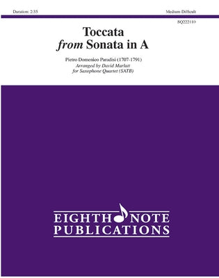 Toccata: From Sonata in A, Score & Parts by Paradisi, Pietro Domenico