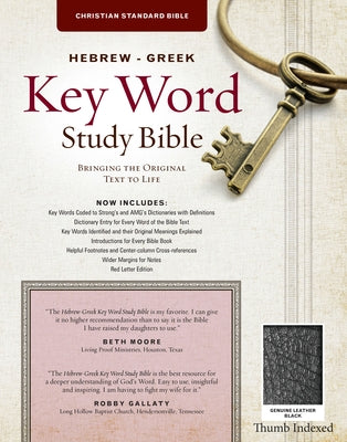 The Hebrew-Greek Key Word Study Bible: CSB Edition, Black Genuine Indexed by Zodhiates, Spiros