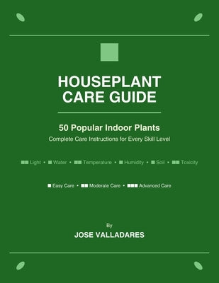 Houseplant Care Guide: 50 Popular Indoor Plants by Valladares, Jose