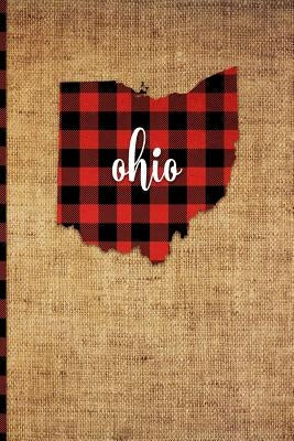 Ohio: 6 X 9 108 Pages: Buffalo Plaid Ohio State Silhouette Hand Lettering Cursive Script Design on Soft Matte Cover Notebook by Print Frontier