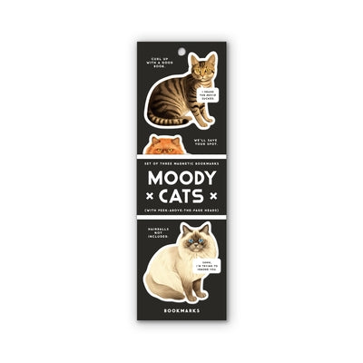 Moody Cats Magnetic Bookmark Set by Brass Monkey, Brass