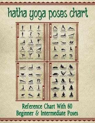 Hatha Yoga Poses Chart: 60 Common Yoga Poses and Their Names - A Reference Guide to Yoga Asanas (Postures) 8.5 x 11 Full-Color 4-Panel Pamphle by The Mindful Word