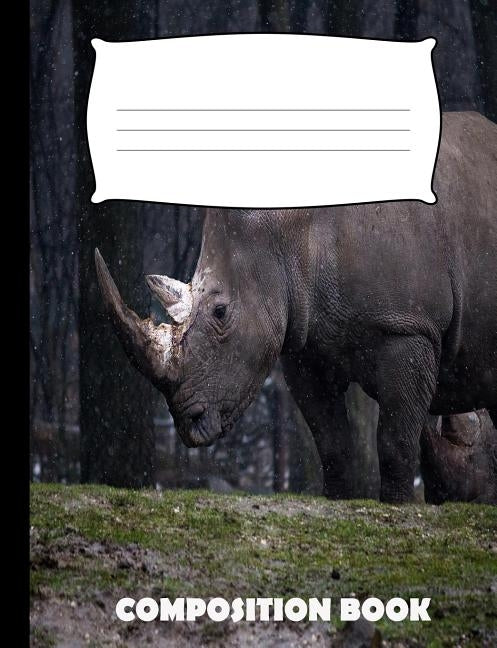 Composition Book: Rhinoceros Composition Notebook Wide Ruled by Publishing, Pinnacle Novelty