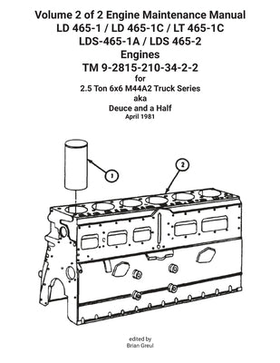 Volume 2 of 2 Engine Maintenance Manual LD 465-1 / LD 465-1C / LT 465-1C LDS-465-1A / LDS 465-2 Engines TM 9-2815-210-34-2-2 by U S Army