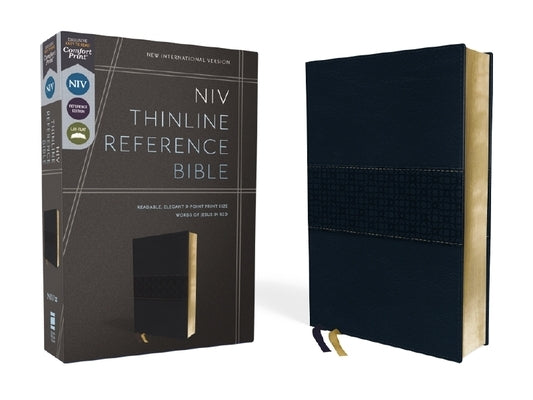 Niv, Thinline Reference Bible, Leathersoft, Navy, Red Letter, Comfort Print by Zondervan