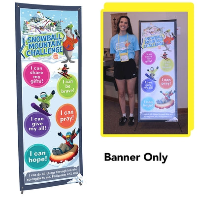 Vbs 2026 Snowball Mountain Challenge Vbs Theme Banner: Find Your Strength in God by Cokesbury