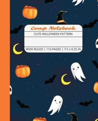 Comp Notebook: Cute Halloween Pattern Wide Ruled Composition Notebook Journal for Students, College, School, Office, Work by The Write Supplies