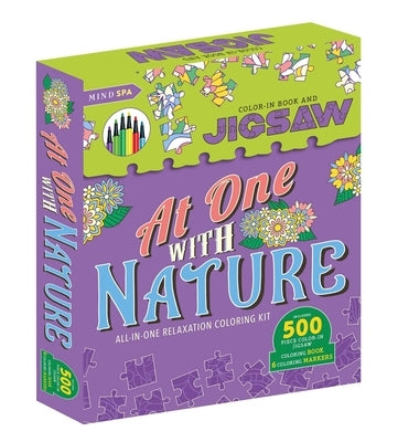 At One with Nature: Includes 500 Piece Color-In-Jigsaw and More! [With 6 Coloring Markers] by Igloobooks