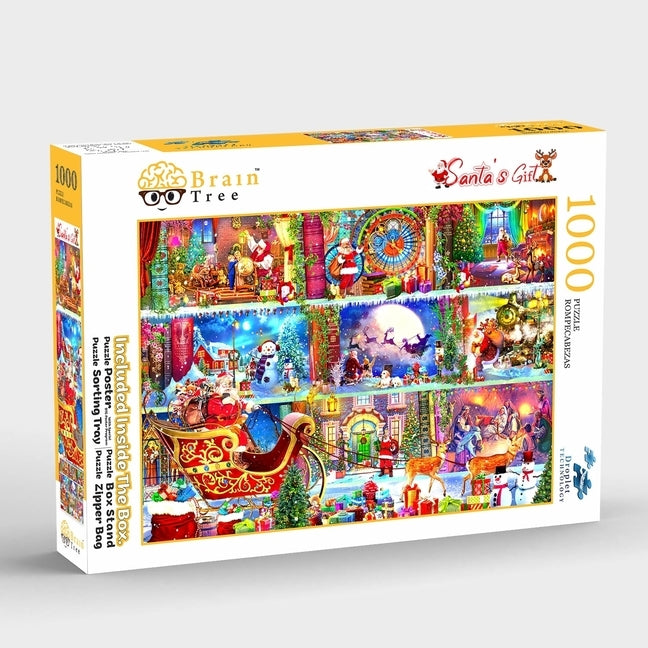 Brain Tree - Santa's Gift 1000 Piece Puzzle for Adults: With Droplet Technology for Anti Glare & Soft Touch by Brain Tree Games LLC