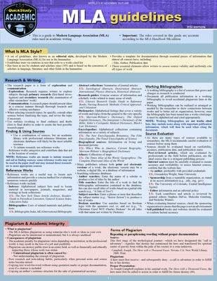 MLA Guidelines: A Quickstudy Laminated Style Reference Guide by McNamee, Kaitlyn